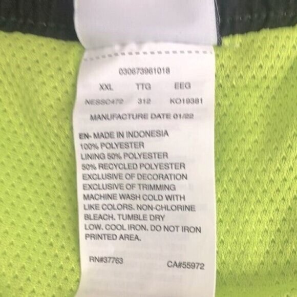 Nike Volley Swim Shorts Athletic Pull-on Atomic Green Logo Side Mesh Brief XXL - Picture 8 of 9